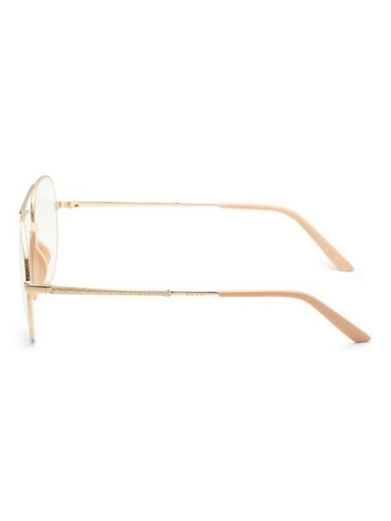 New GUCCI UNISEX AVIATOR GOLD GOLD TRANSPARENT SUNGLASSES GG0432S-30006312-001